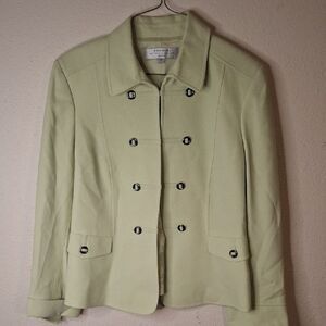Tahari Stylish Women's Jacket in Light Green size 12 petite